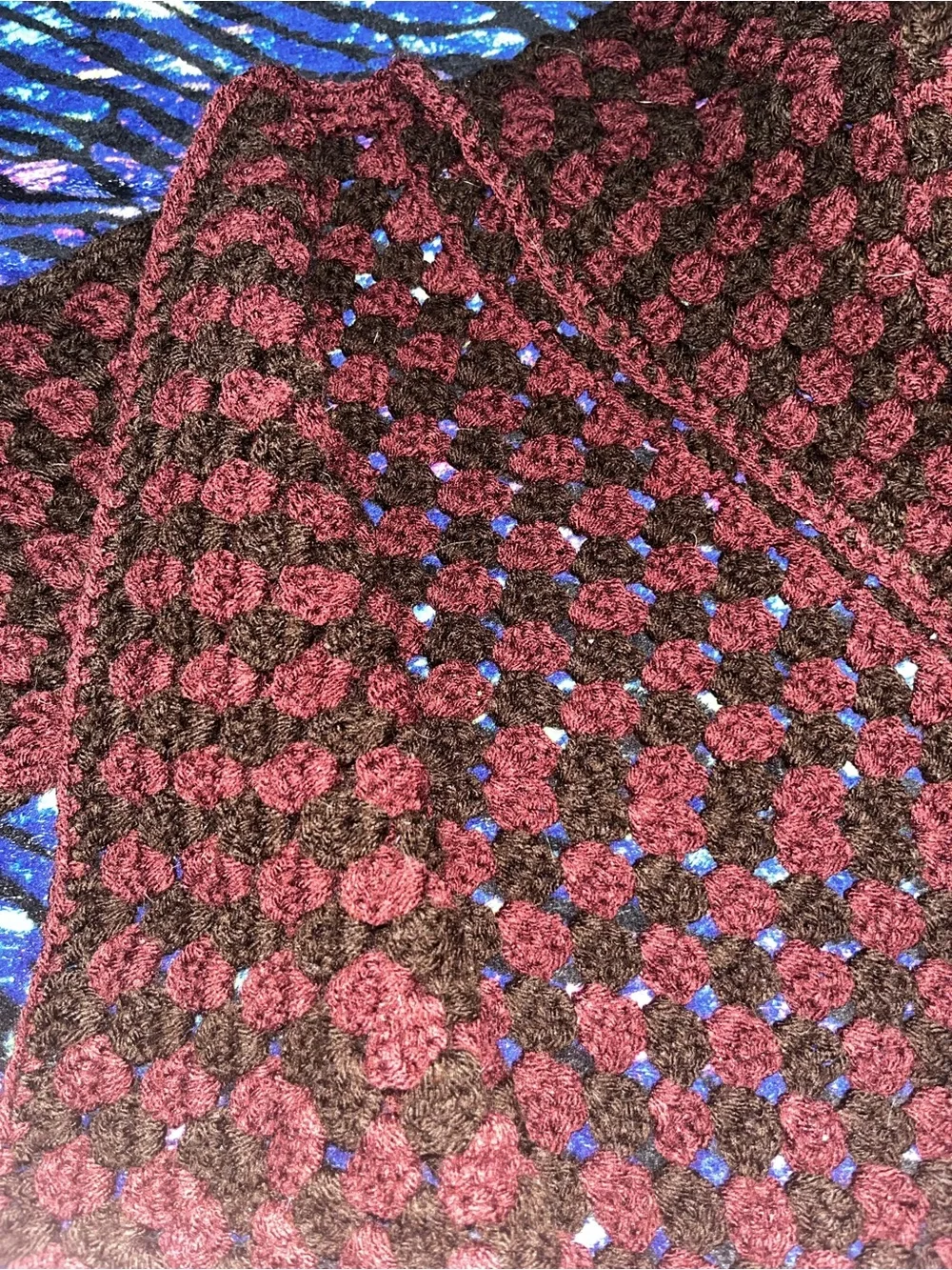 Kids Crochet cardigan in Brown & Purply brown
